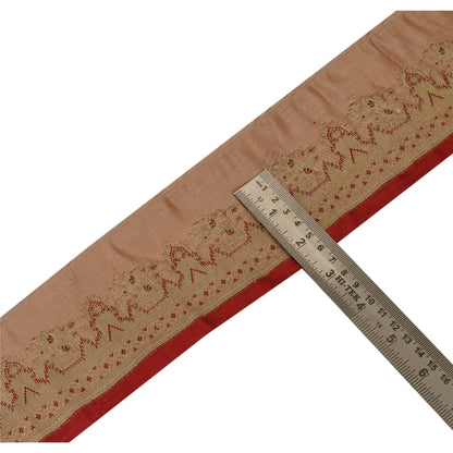 Sanskriti Vintage 1 Yd Trim Pure Silk Sari Border Woven Brocade Craft Sewing Lace