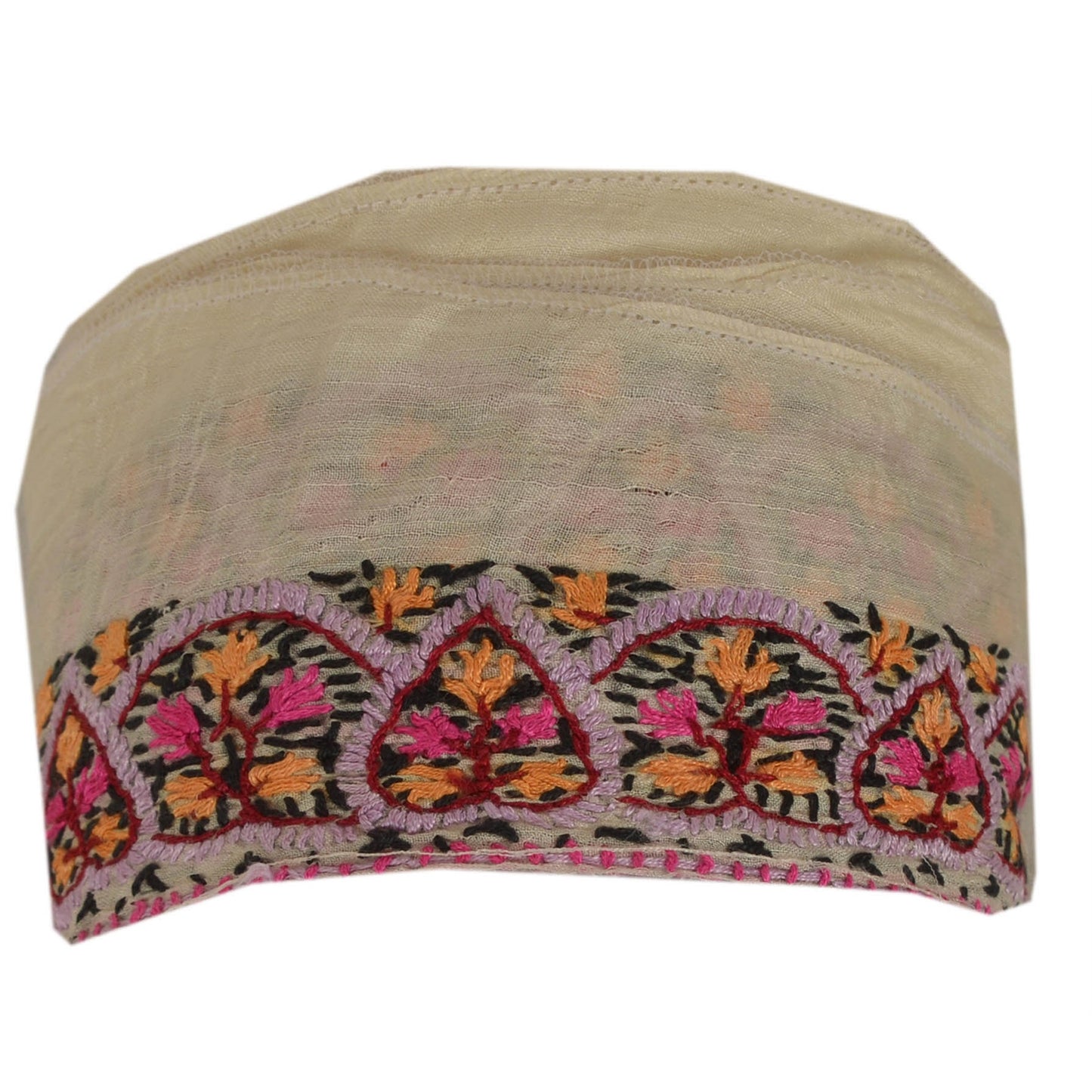 Sanskriti Vintage Suzani Sari Border Craft Trim Hand Embroidered 1 Yd Lace