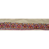 Sanskriti Vintage Suzani Sari Border Craft Trim Hand Embroidered 1 Yd Lace