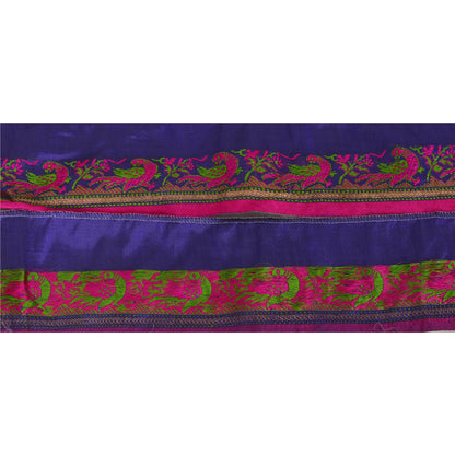 Санскрити Винтаж 1 ярд сари кайма тканая отделка шитье синее попугай ремесло кружево