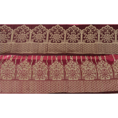 Sanskriti Vintage 1 Yd Trim Brown Sari Border Woven Brocade Craft Sewing Lace