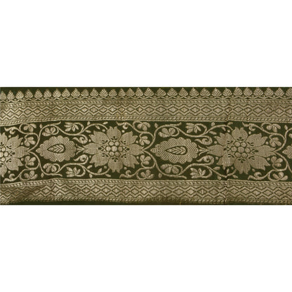 Sanskriti Vintage 1 Yd Trim Green Sari Border Woven Brocade Craft Sewing Lace