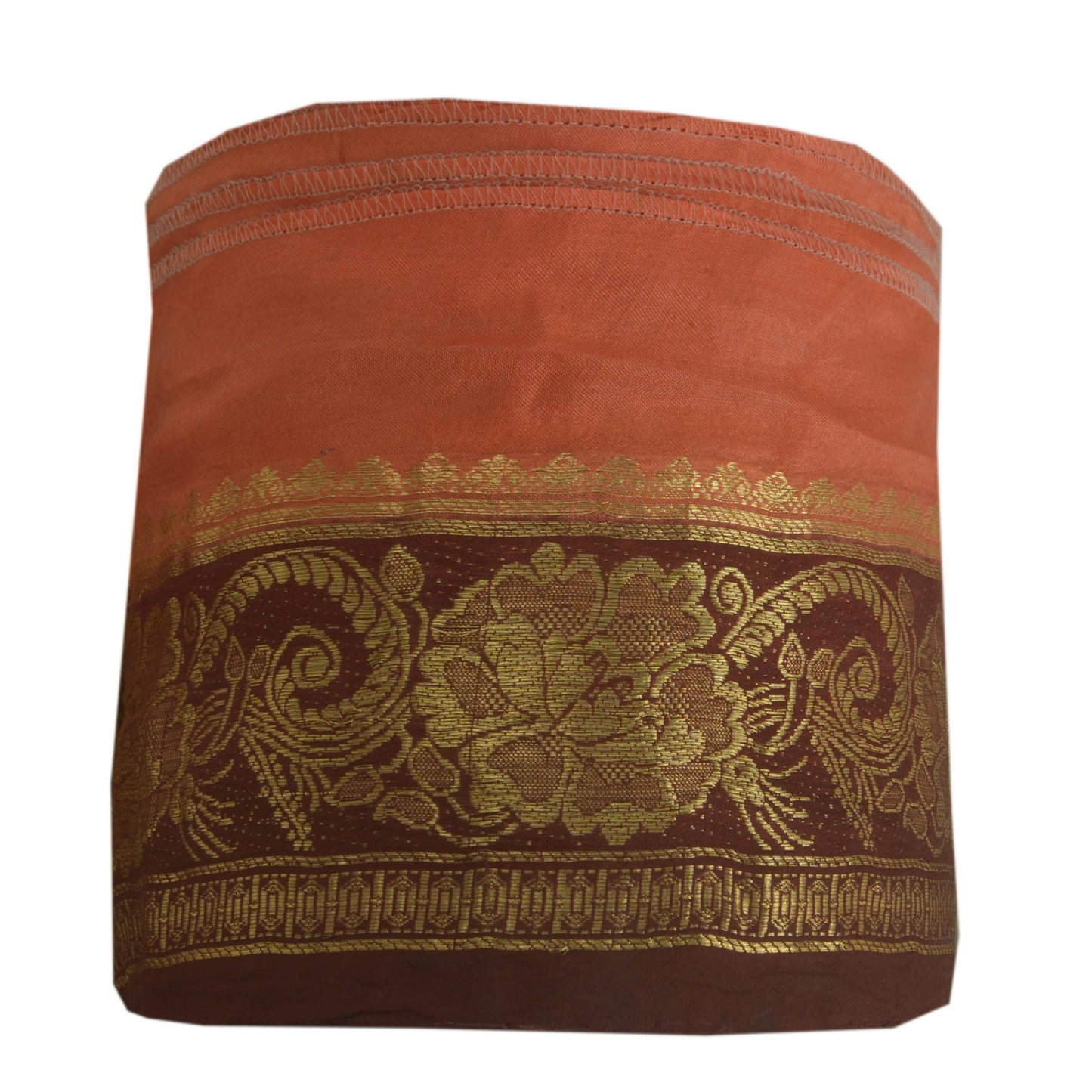 Sanskriti Vintage 1 Yd Trim Sari Border Woven Brocade Craft Sewing Brown Lace