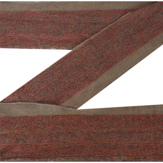 Sanskriti Vintage 1 Yd Trim Sari Border Hand Embroidered Suzani Craft Brown Lace