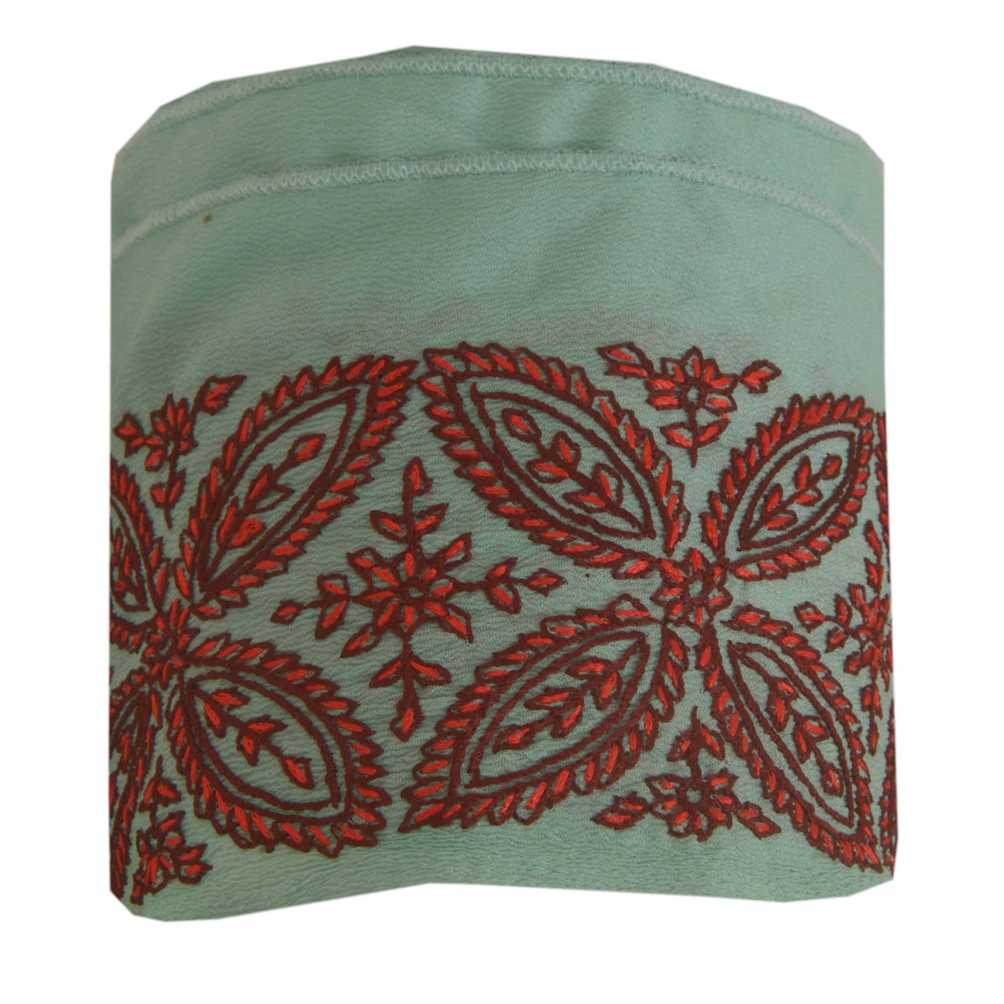 Sanskriti Vintage 1 Yd Trim Sari Border Hand Embroidered Suzani Craft Blue Lace