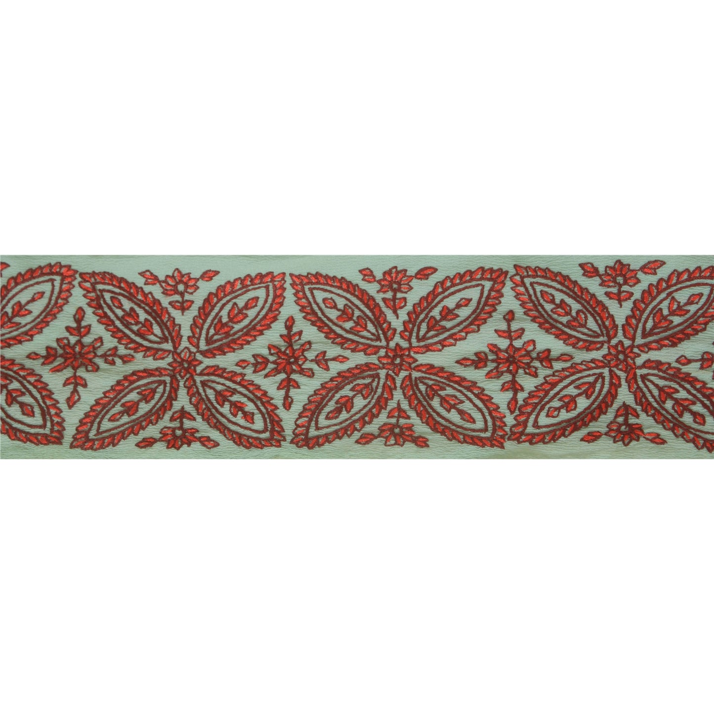 Sanskriti Vintage 1 Yd Trim Sari Border Hand Embroidered Suzani Craft Blue Lace