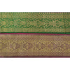 Sanskriti Vintage 1 Yd Trim Sari Border Woven Brocade Craft Sewing Green Lace