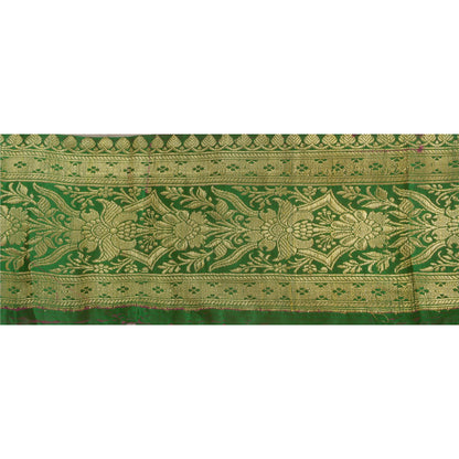 Sanskriti Vintage 1 Yd Trim Sari Border Woven Brocade Craft Sewing Green Lace