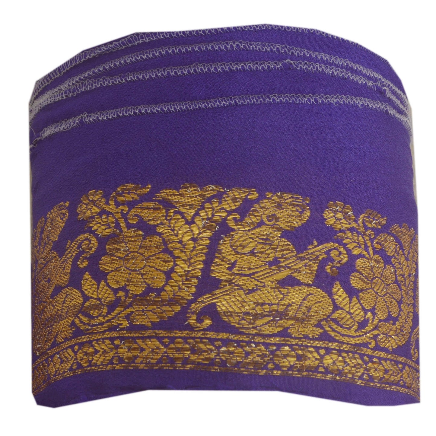 Sanskriti Vintage 1 Yd Trim Sari Border Woven Brocade Craft Sewing Blue Lace