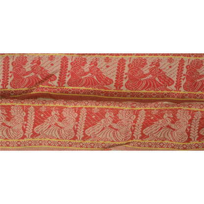 Sanskriti Vintage 1 YD Sari Border Woven Baluchari Cream 4.5W Trim Sewing Lace