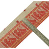 Sanskriti Vintage 1 YD Sari Border Woven Baluchari Cream 4.5W Trim Sewing Lace