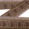 Sanskriti Vintage 1 Yd Sari Border Woven Baluchari Trim Sewing Brown Lace