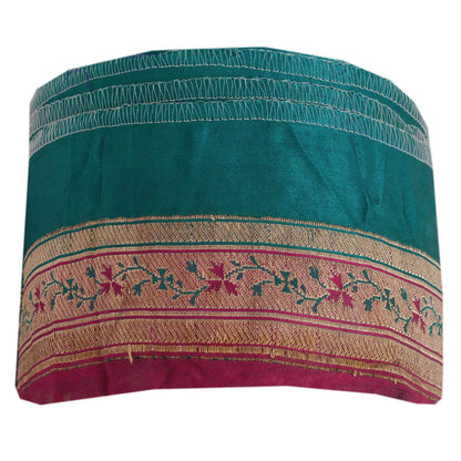 Sanskriti Vintage 1 Yd Trim Pink/Green Sari Border Brocade Craft Ribbon Lace