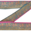 Sanskriti Vintage 1.5W Sari Border Zari Woven Brocade Craft Trim Blue 1 YD Lace