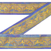 Sanskriti Vintage 1 Yd Trim Sari Border Woven Brocade Craft Sewing Blue Lace