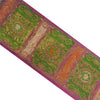 Sanskriti Vintage 1 Yd Sari Border Woven Banarasi Tanchoi Trim Purple Craft Lace