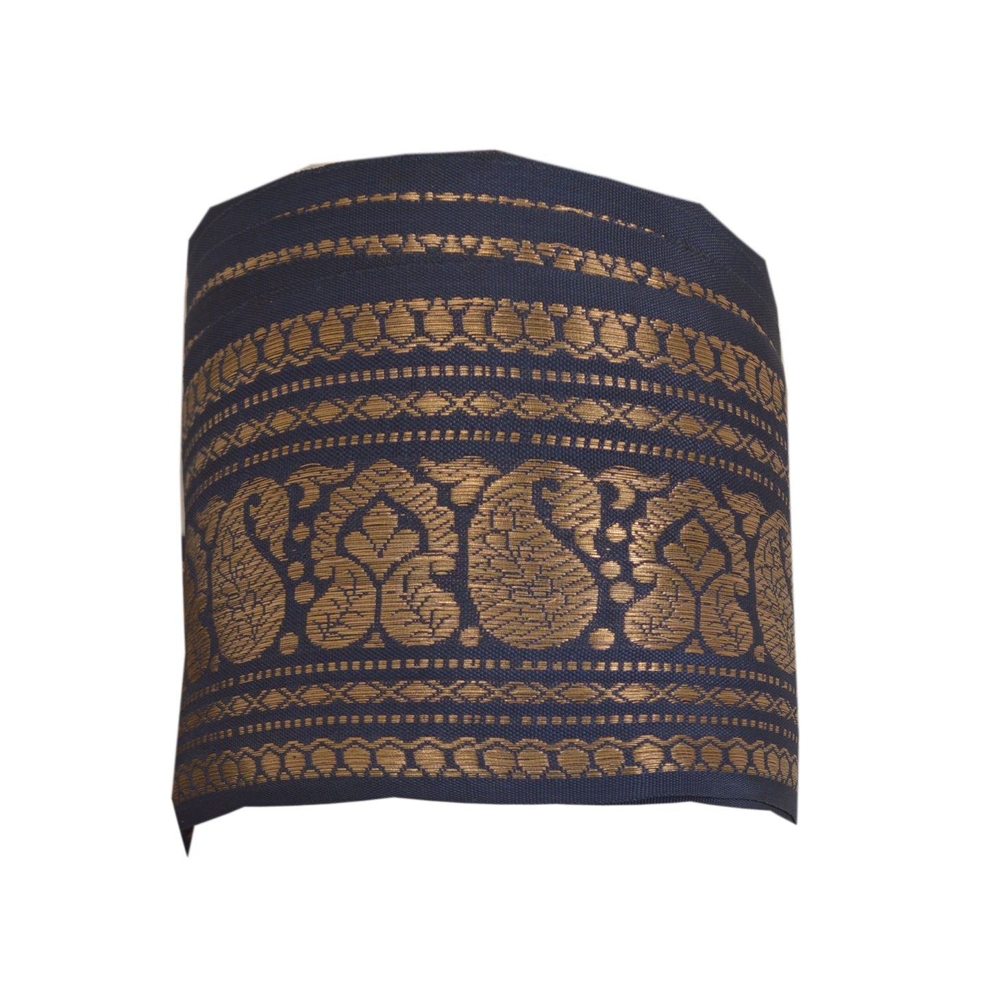 Sanskriti Vintage 1 Yd Sari Border Woven Brocade Trim Blue Craft Blue Lace