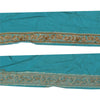 Sanskriti Vintage 1YD Sari Border Hand Beaded ZardoziTrim Sewing Craft Blue Lace