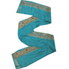 Sanskriti Vintage 1YD Sari Border Hand Beaded ZardoziTrim Sewing Craft Blue Lace