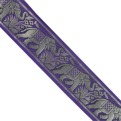 Sanskriti Vintage 1 YD Sari Border Elephant Hand Woven Purple Trim Sewing Lace