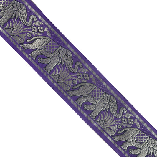 Sanskriti Vintage 1 YD Sari Border Elephant Hand Woven Purple Trim Sewing Lace