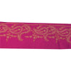 Sanskriti Vintage 1 YD Sari Border Hand Embroidered Trim Sewing Craft Pink Lace