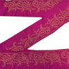 Sanskriti Vintage 1 YD Sari Border Hand Embroidered Trim Sewing Craft Pink Lace