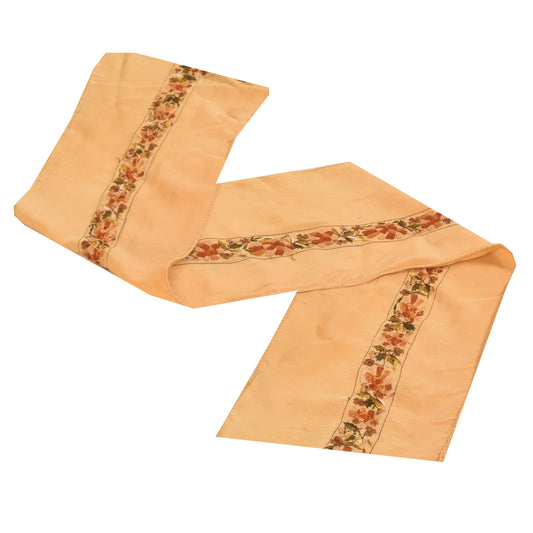 Sanskriti Vintage Sari Border Embroidered 1YD Trim Sewing Craft Peach Crepe Lace