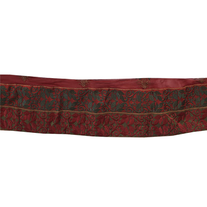 Sanskriti Vintage Sari Border Embroidered Thread 1 YD Craft Trim Red 5"W Lace