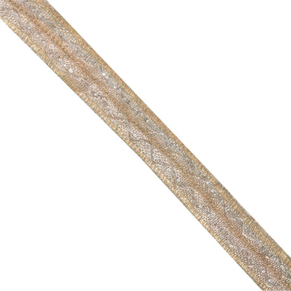 Sanskriti Vintage 1 YD Sari Border Sequins Trim Sewing Craft Golden Thread Lace