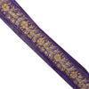 Sanskriti Vintage 1YD Sari Border Hand Beaded Zari ChiffonTrim Purple Craft Lace