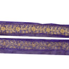 Sanskriti Vintage 1YD Sari Border Hand Beaded Zari ChiffonTrim Purple Craft Lace