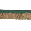 Sanskriti Vintage 1YD Sari Border Hand Beaded Zardozi ZariTrim Sewing Green Lace