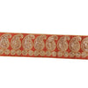 Sanskriti Vintage 1YD Sari Border Embroidered Trim Sewing Craft Orange Lace