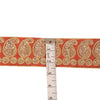 Sanskriti Vintage 1YD Sari Border Embroidered Trim Sewing Craft Orange Lace