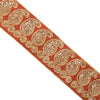 Sanskriti Vintage 1YD Sari Border Embroidered Trim Sewing Craft Orange Lace