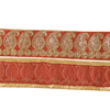 Sanskriti Vintage 1YD Sari Border Embroidered Trim Sewing Craft Orange Lace