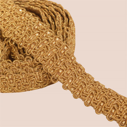 Sanskriti Vintage 1 YD Sari Border Dabka Indian Trim Sewing Craft Golden Lace