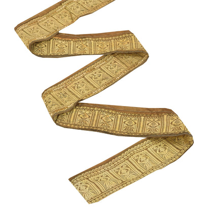 Sanskriti Vintage 1 YD Sari Border Hand Woven/Beaded Zardozi Trim Craft Lace