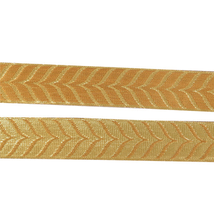 Sanskriti Vintage 1 YD Sari Border Indian Woven Trim Sewing Craft Golden Lace