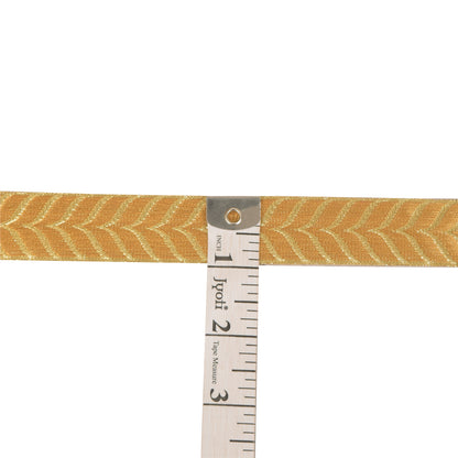 Sanskriti Vintage 1 YD Sari Border Indian Woven Trim Sewing Craft Golden Lace