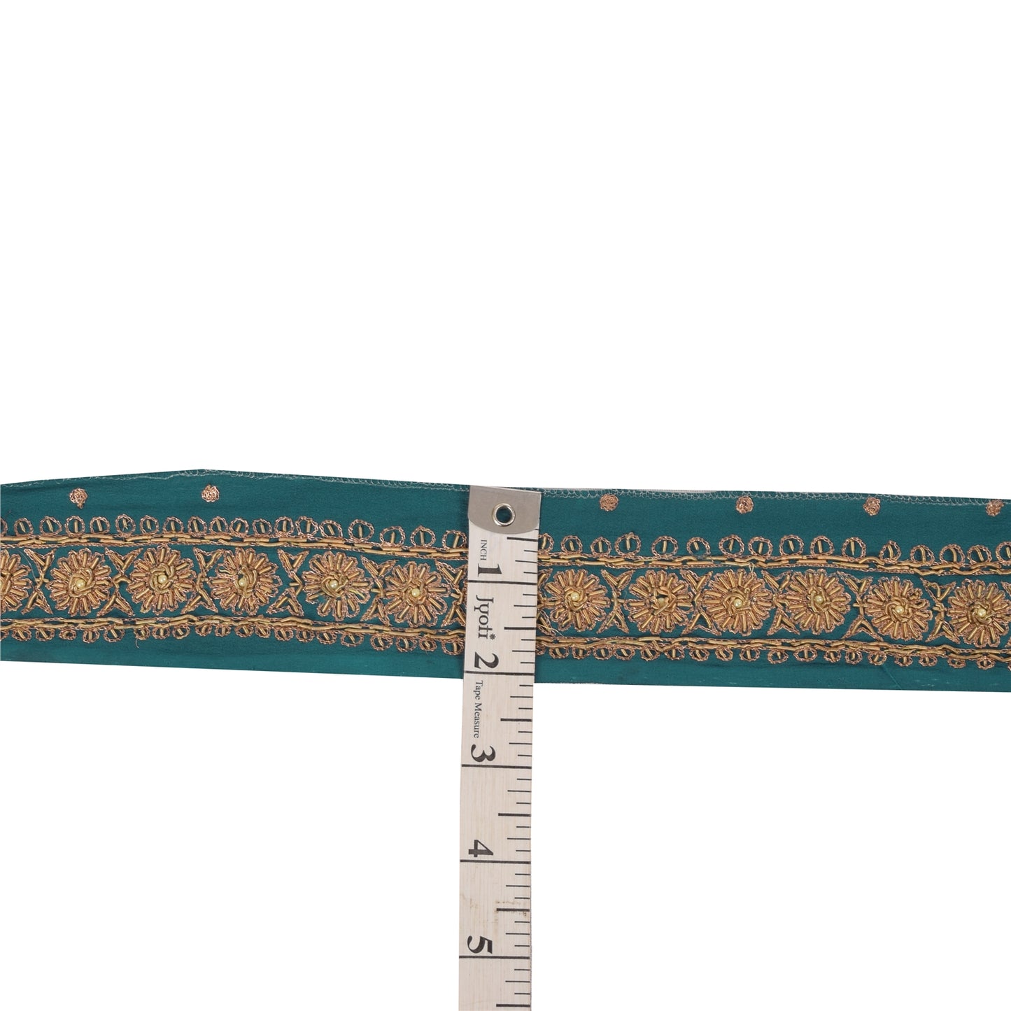 Sanskriti Vintage Blue Pure Crepe Trim 1YD Saree Border Embroidery Sari 2W Lace