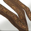 Sanskriti Vintage 1 YD Sari Border Embroidered Thread Zardozi Trim Brown 4W Lace