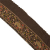 Sanskriti Vintage 1 YD Sari Border Embroidered Thread Zardozi Trim Brown 4W Lace