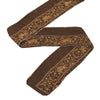 Sanskriti Vintage 1 YD Sari Border Embroidered Thread Zardozi Trim Brown 4W Lace