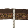 Sanskriti Vintage 1 YD Sari Border Embroidered Thread Zardozi Trim Brown 4W Lace