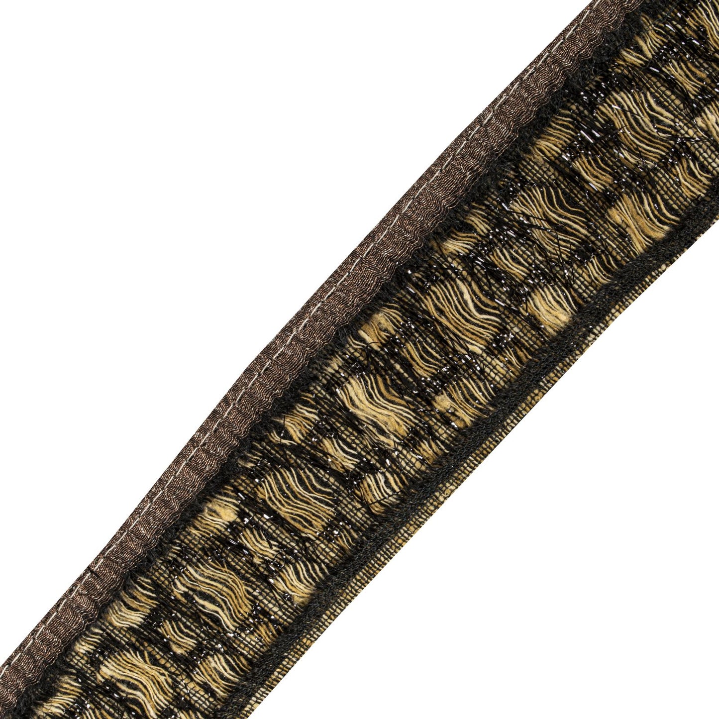 Sanskriti Vintage Brown-Black Net 1 YD Sari Border Craft Trim Hand Woven Lace