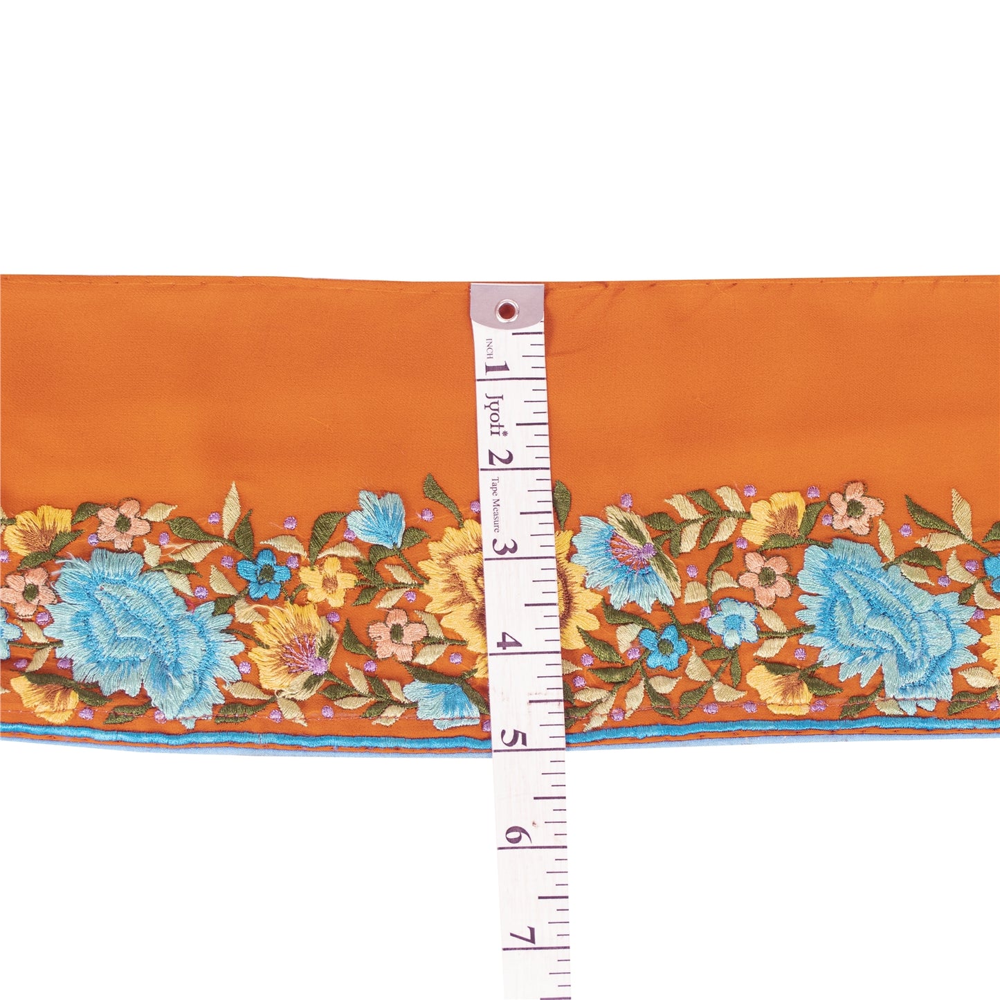 Sanskriti Vintage Sari Border Embroidered 1 YD Trim Sewing Craft Orange 5W Lace