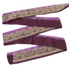 Sanskriti Vintage Sari Border Hand Beaded Zardozi 1 YD Trim Sewing Purple Lace