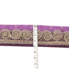 Sanskriti Vintage Sari Border Hand Beaded Zardozi 1 YD Trim Sewing Purple Lace